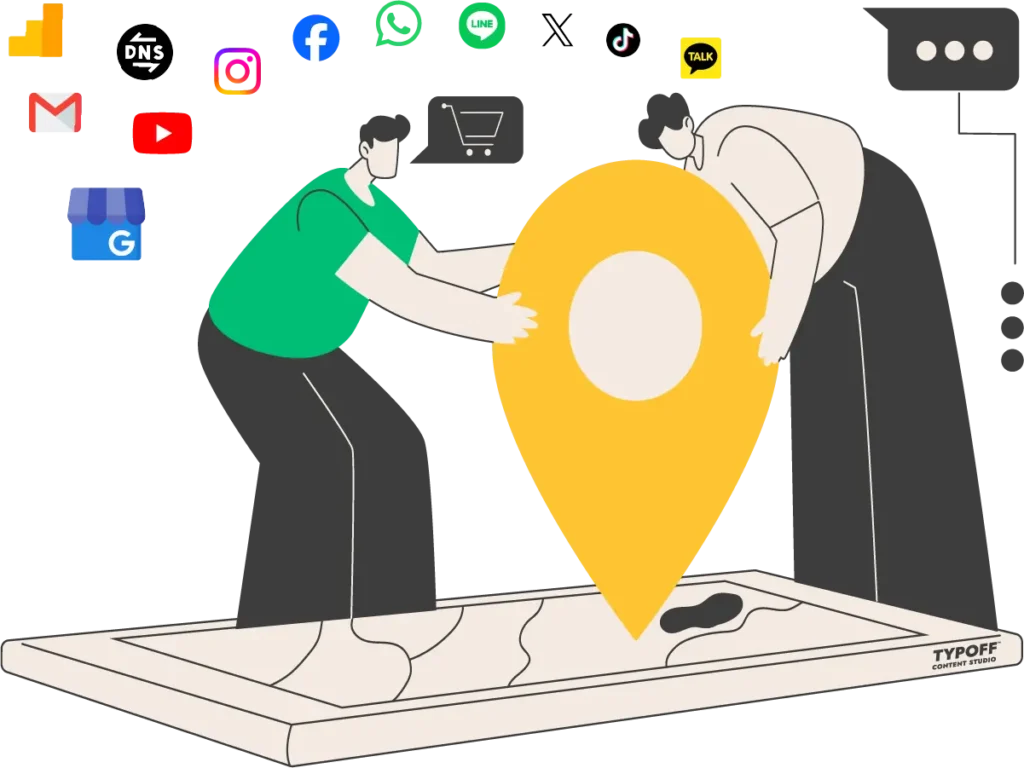 A collage of logos representing Google Business Profile, Facebook, Instagram, and other relevant platforms.