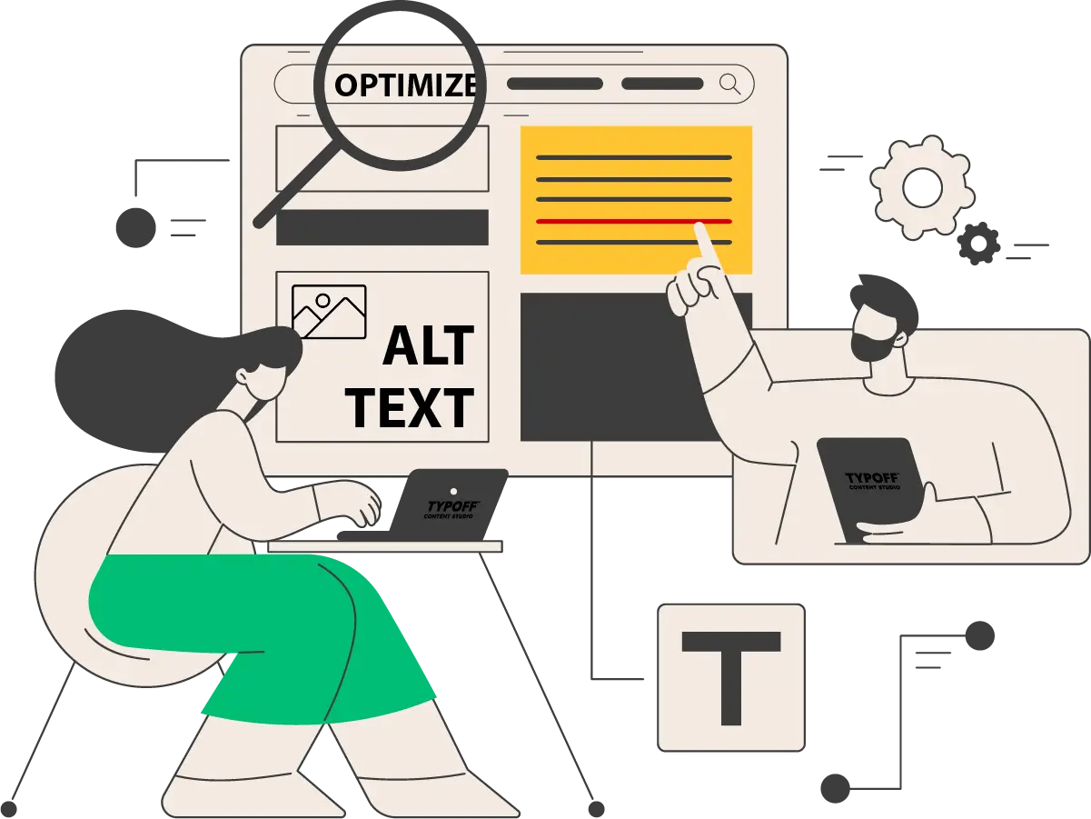 Two search engine optimization specialists working to optimize a client website